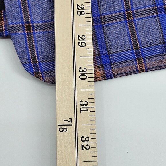 Grey Lab Neon Plaid Blazer Jacket Blue & Orange Women's M Preppy Academia - Picture 13 of 13